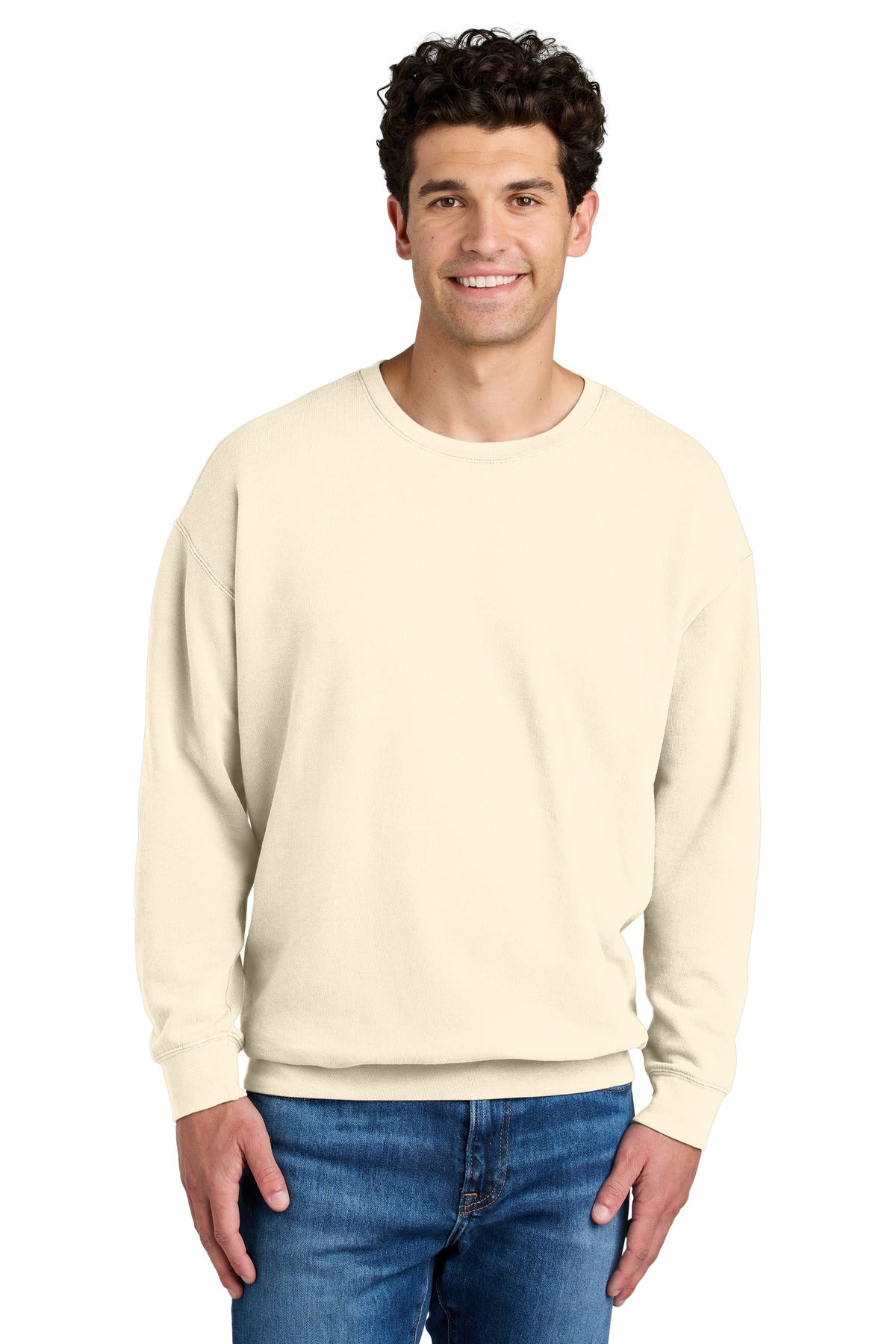 6.4-ounce 100% ring spun US cotton Garment-dyed for a lived- - Ivory