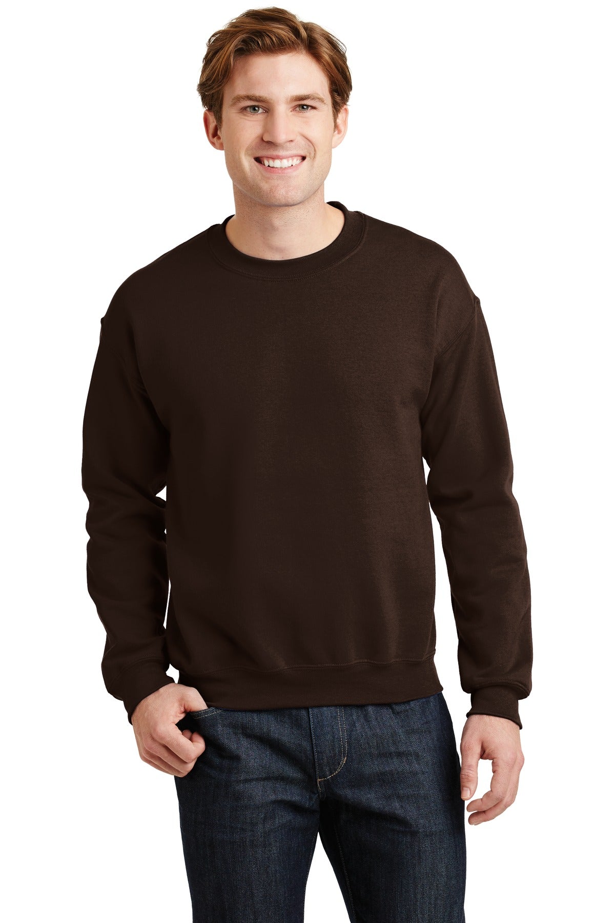 8-ounce 50/50 cotton/poly 60/40 cotton/poly (Heather Sports) - Dark Chocolate