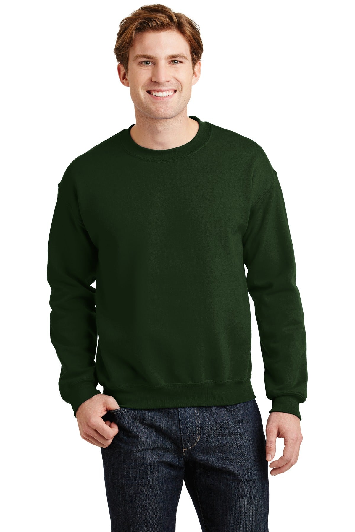 8-ounce 50/50 cotton/poly 60/40 cotton/poly (Heather Sports) - Forest Green