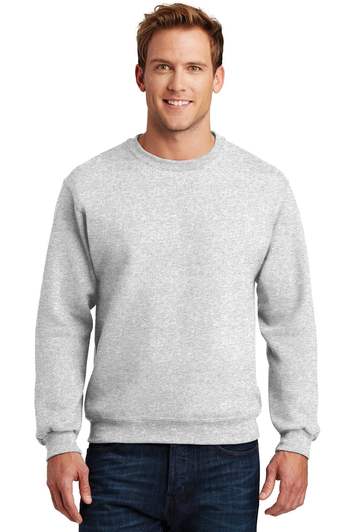 9.5-ounce 50/50 cotton/poly NuBlend pill-resistant fleece Co - Ash
