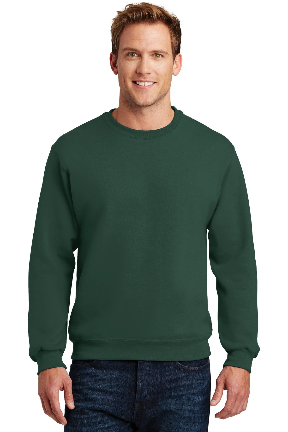 9.5-ounce 50/50 cotton/poly NuBlend pill-resistant fleece Co - Forest Green