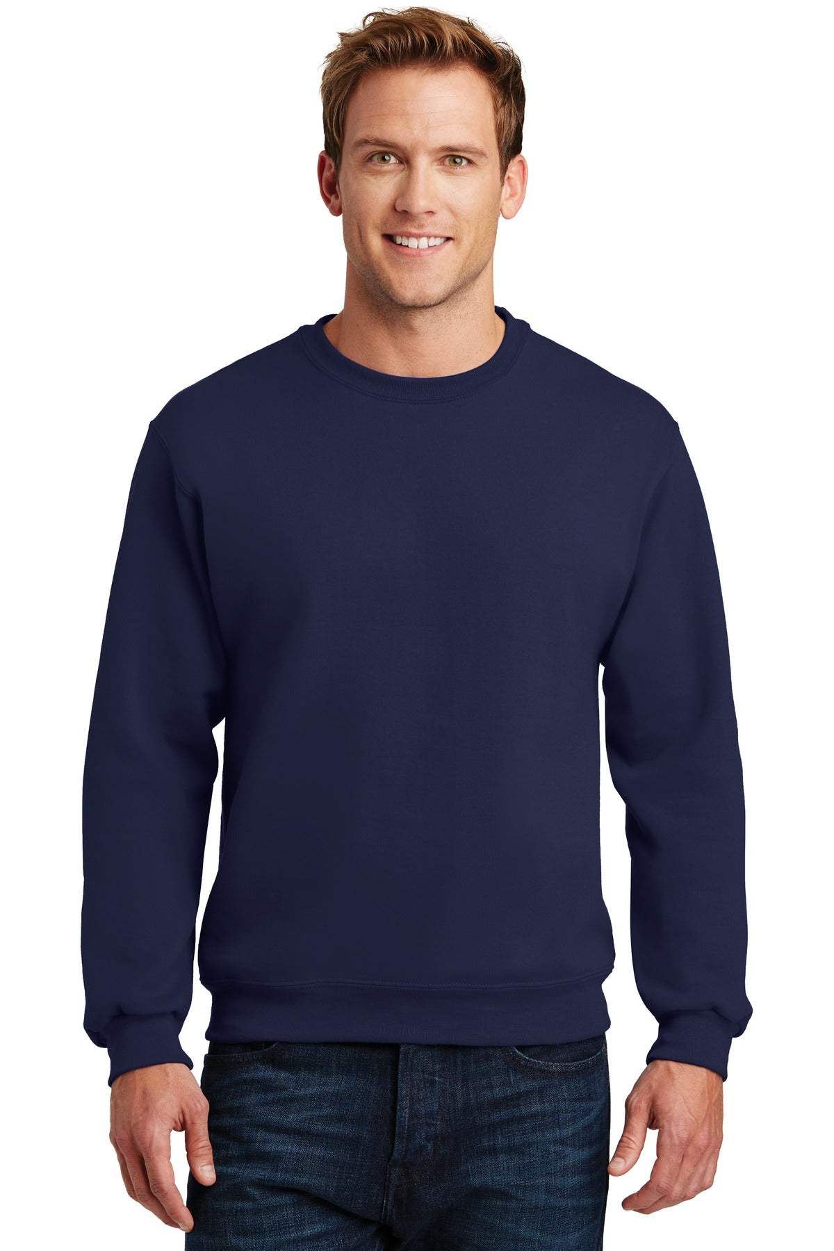 9.5-ounce 50/50 cotton/poly NuBlend pill-resistant fleece Co - Navy