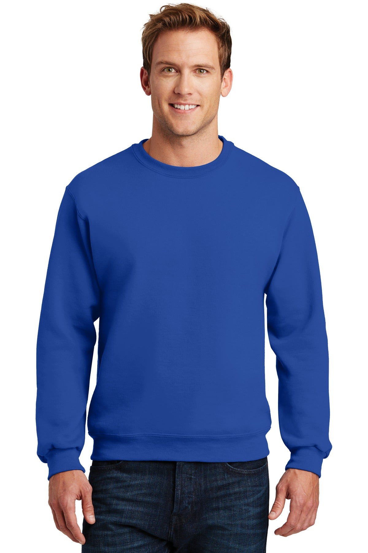9.5-ounce 50/50 cotton/poly NuBlend pill-resistant fleece Co - Royal
