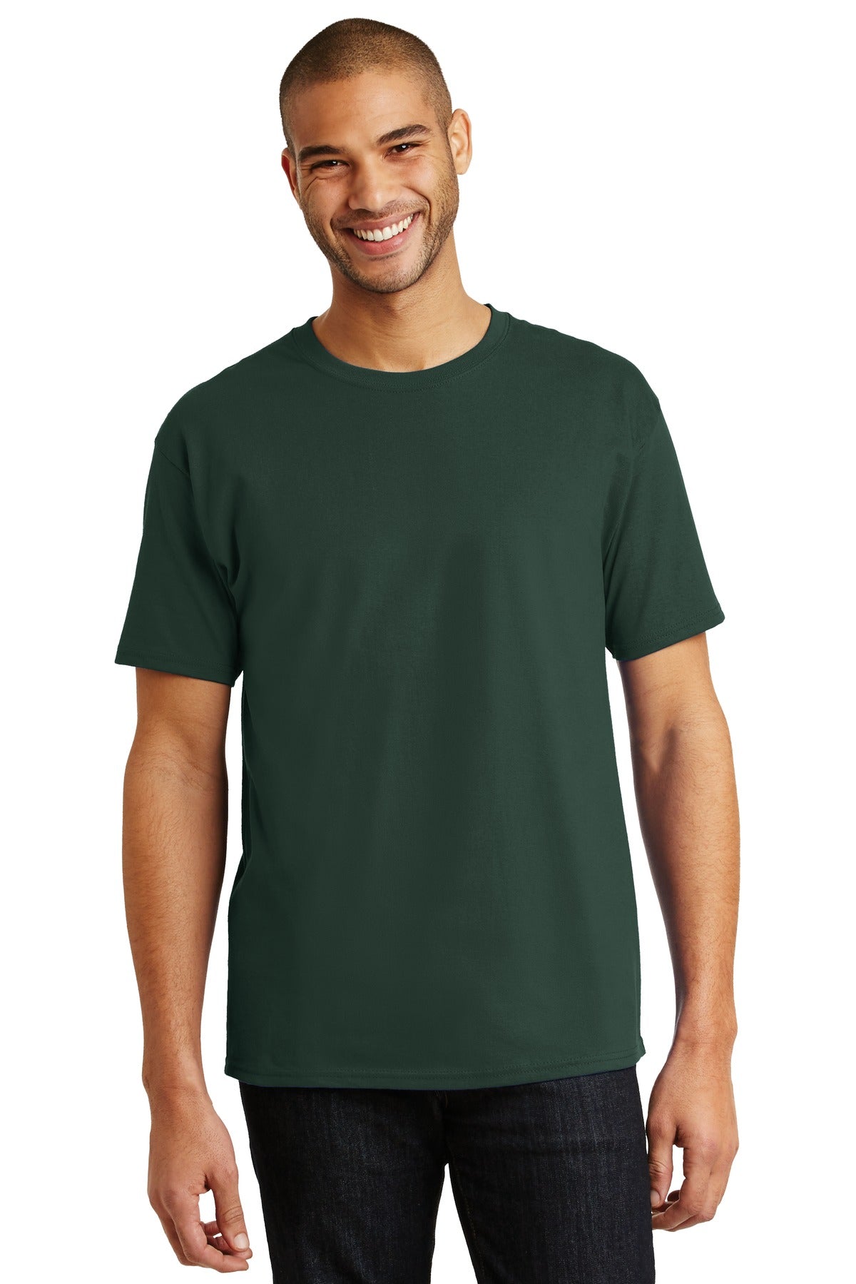 6-ounce 100% cotton 99/1 cotton/poly (Ash)60/40 cotton/poly - Deep Forest