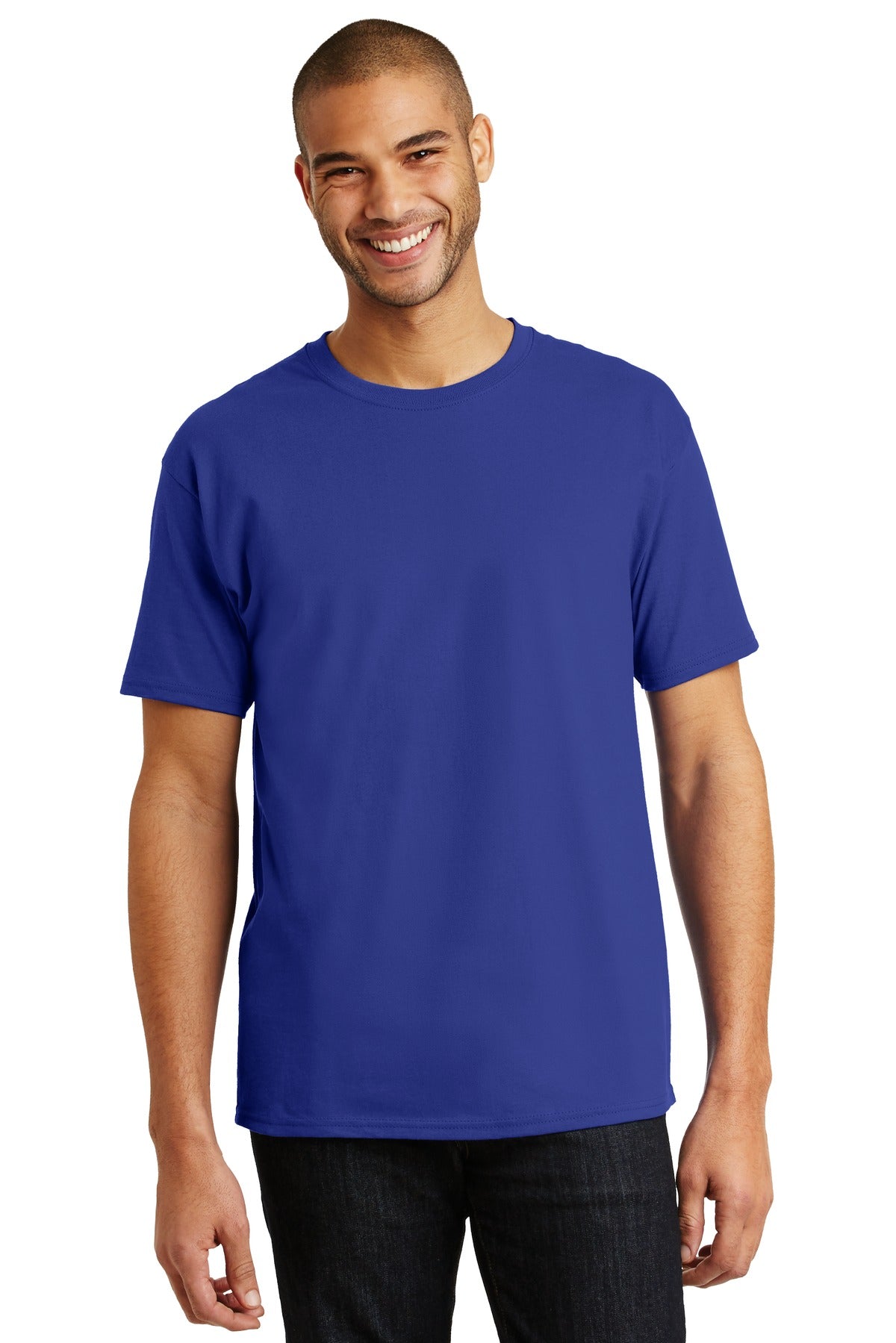 6-ounce 100% cotton 99/1 cotton/poly (Ash)60/40 cotton/poly - Deep Royal