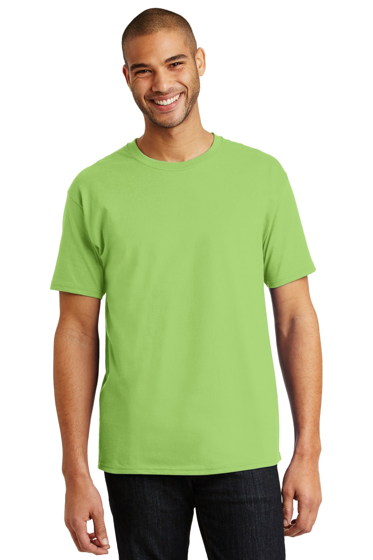 6-ounce 100% cotton 99/1 cotton/poly (Ash)60/40 cotton/poly - Lime