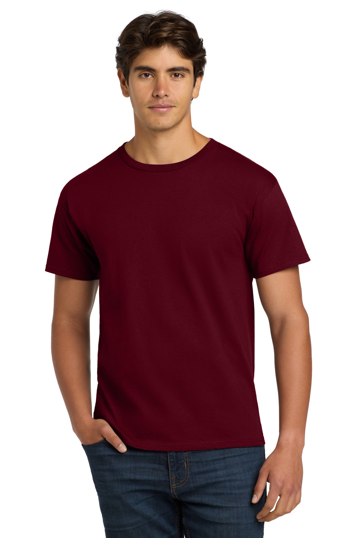 6-ounce 100% cotton 99/1 cotton/poly (Ash)60/40 cotton/poly - Maroon