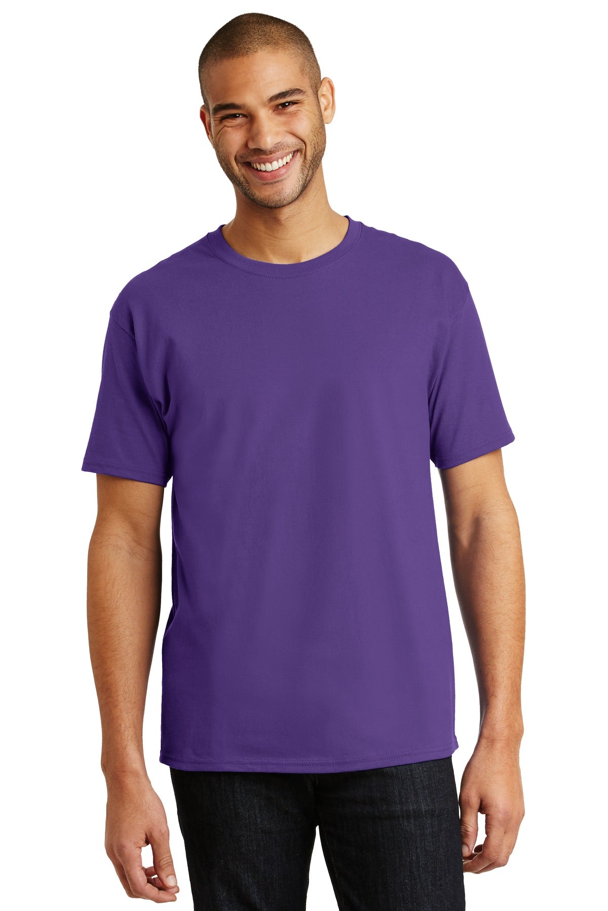 6-ounce 100% cotton 99/1 cotton/poly (Ash)60/40 cotton/poly - Purple