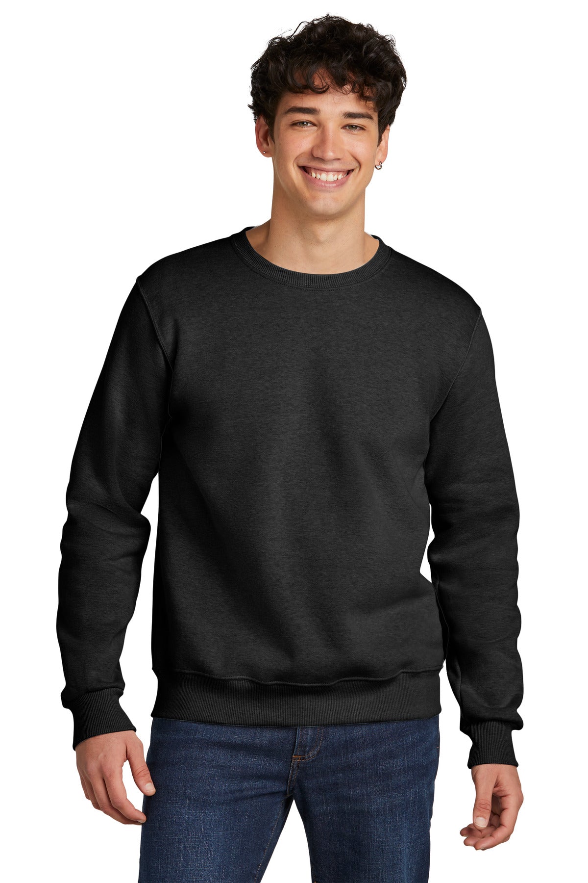8.5-ounce 57/43 combed ring spun cotton/recycled poly fleece - Black Ink Heather