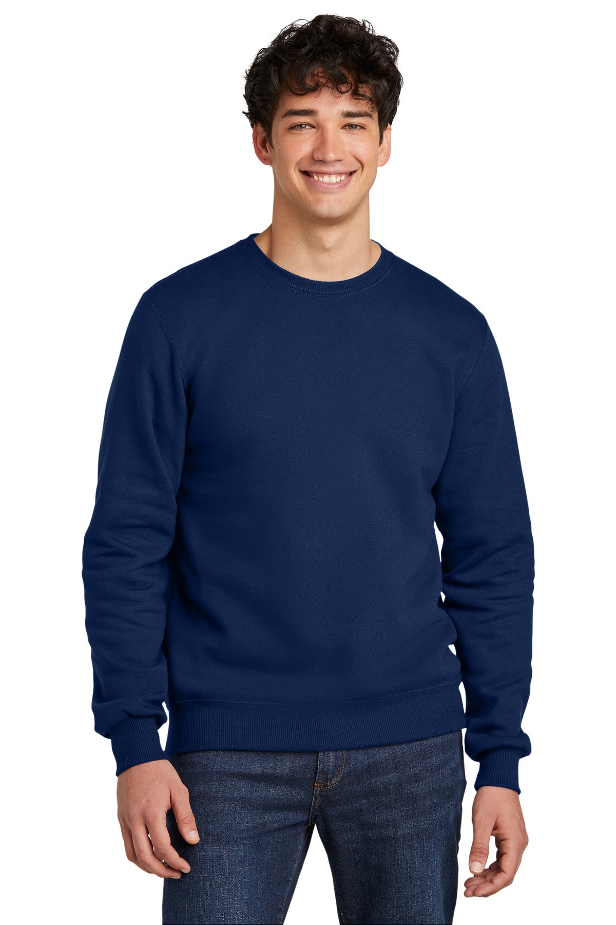 8.5-ounce 57/43 combed ring spun cotton/recycled poly fleece - J. Navy