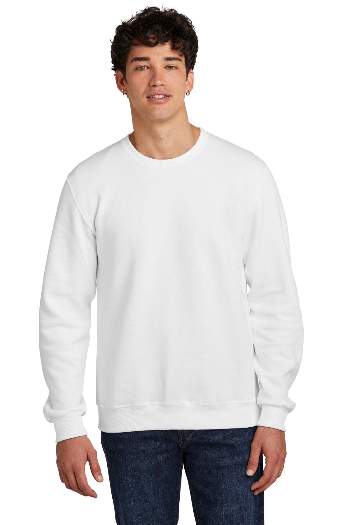 8.5-ounce 57/43 combed ring spun cotton/recycled poly fleece - White