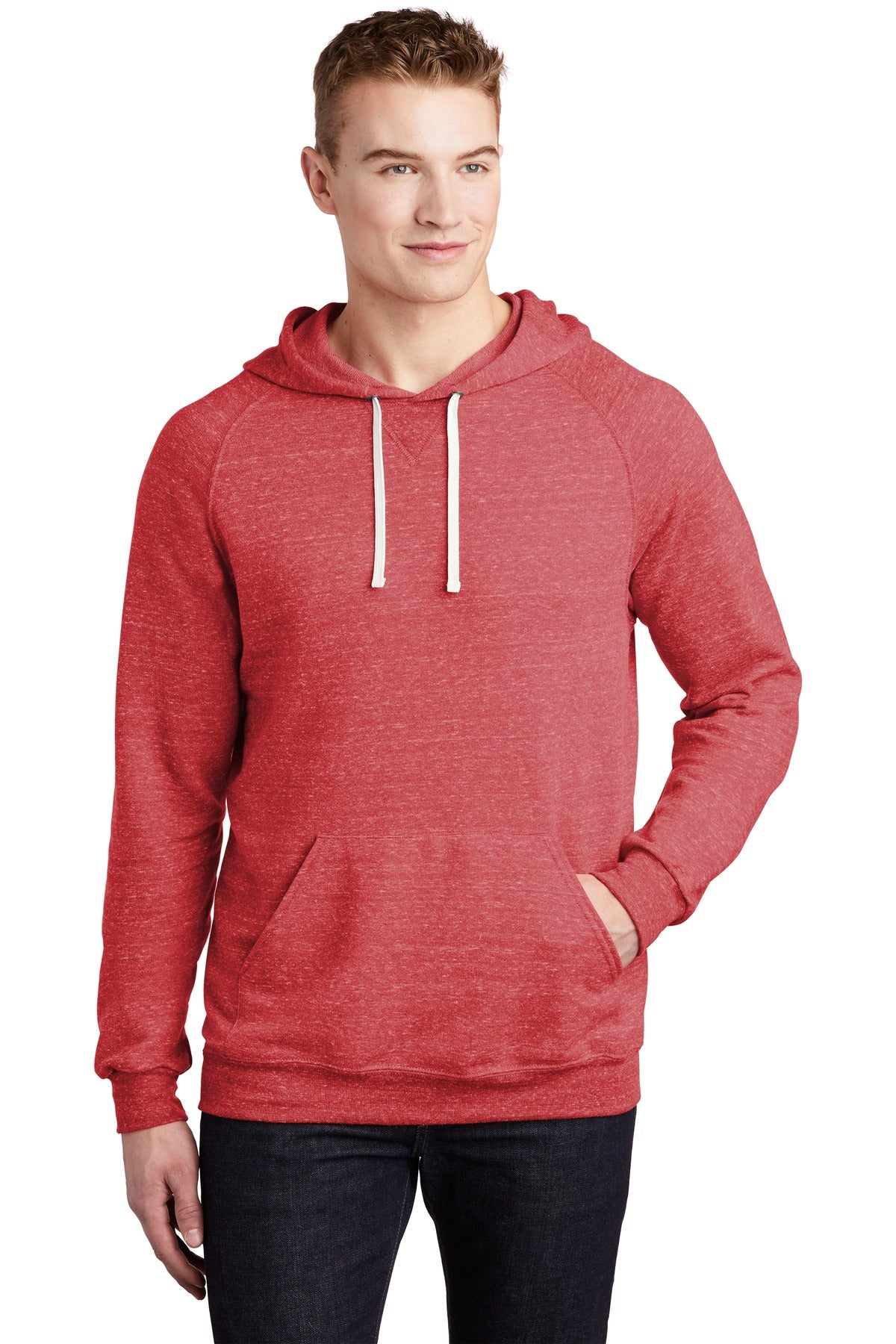7.2-ounce 66/34 poly/ring spun cotton French terry Classic f - Red
