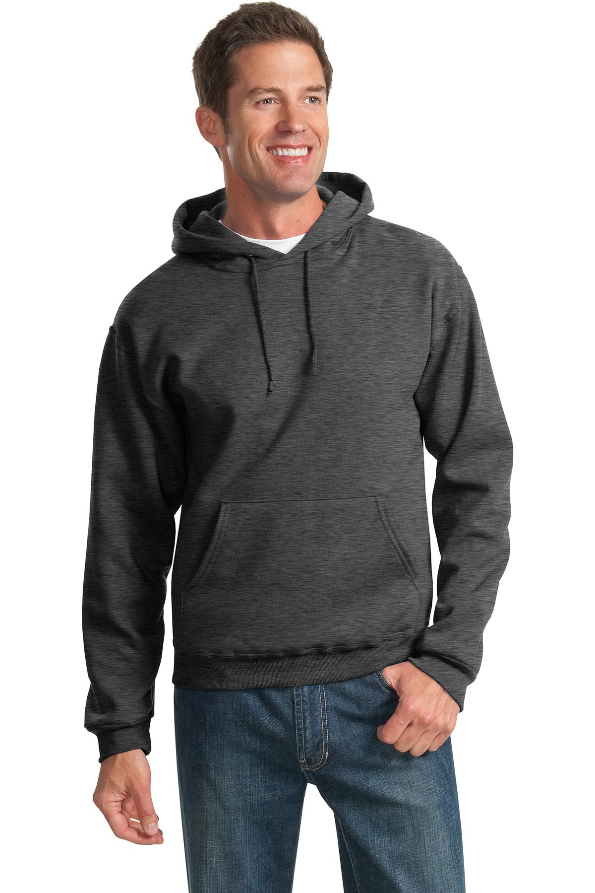 8-ounce 50/50 cotton/poly NuBlend pill-resistant fleeceHigh - Black Heather