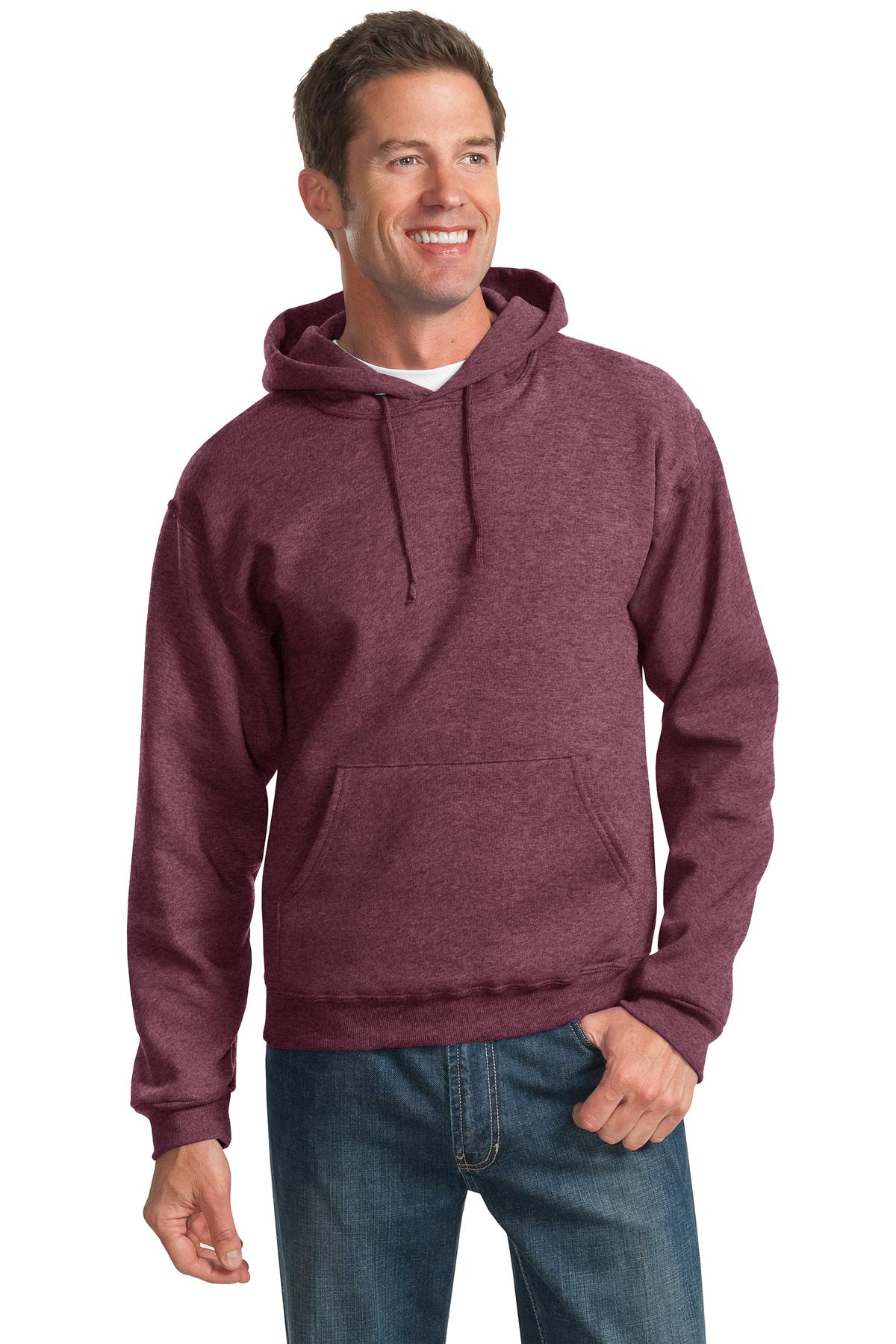 8-ounce 50/50 cotton/poly NuBlend pill-resistant fleeceHigh - Vintage Heather Maroon