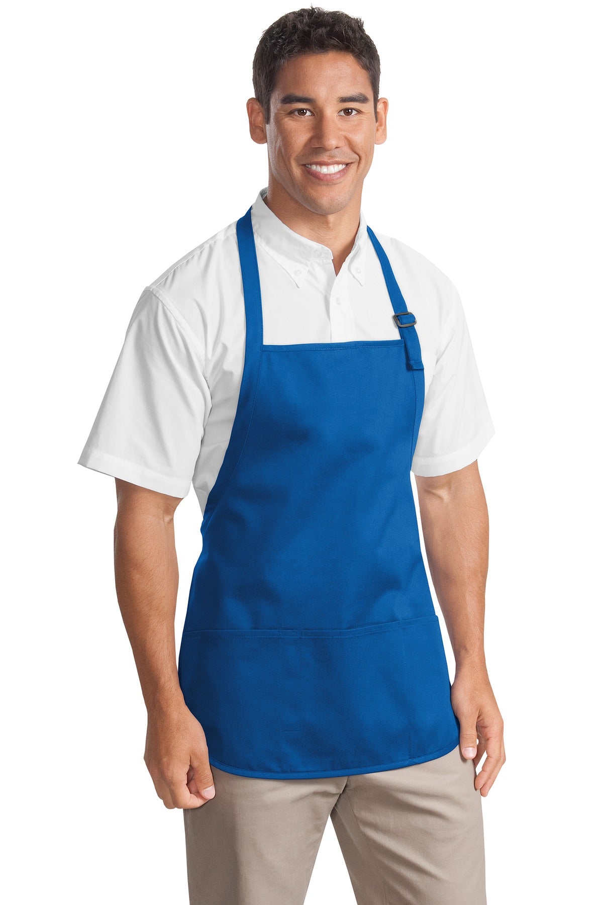 This versatile apron offers stain-release protection.7-ounce - Royal