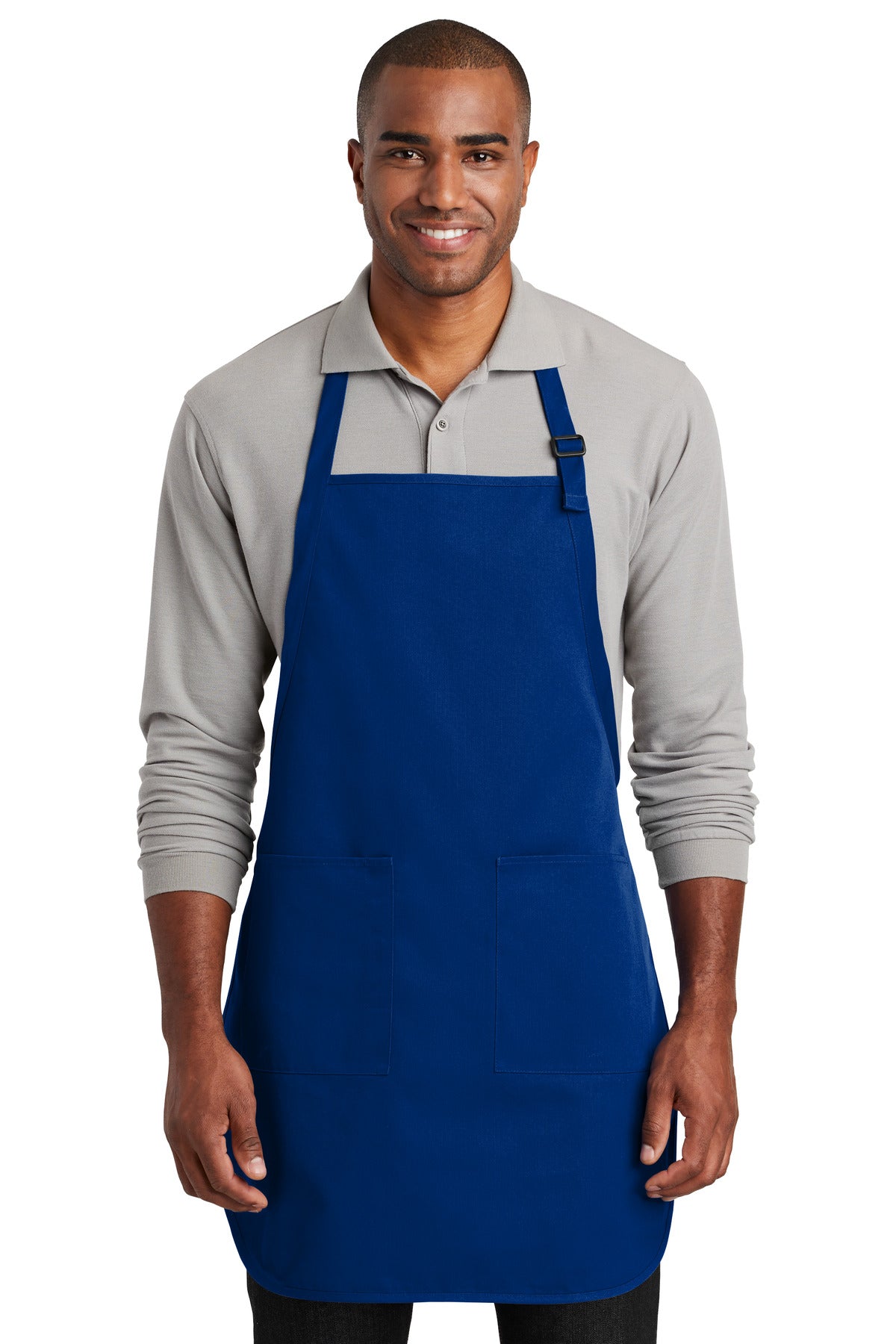 This durable full-length apron provides ample coverage and h - Royal