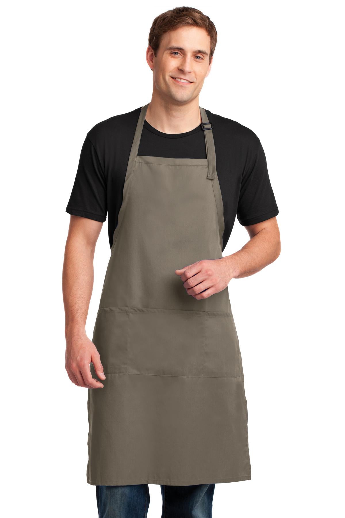 This extra-long apron offers protection from stains and wrin - Khaki
