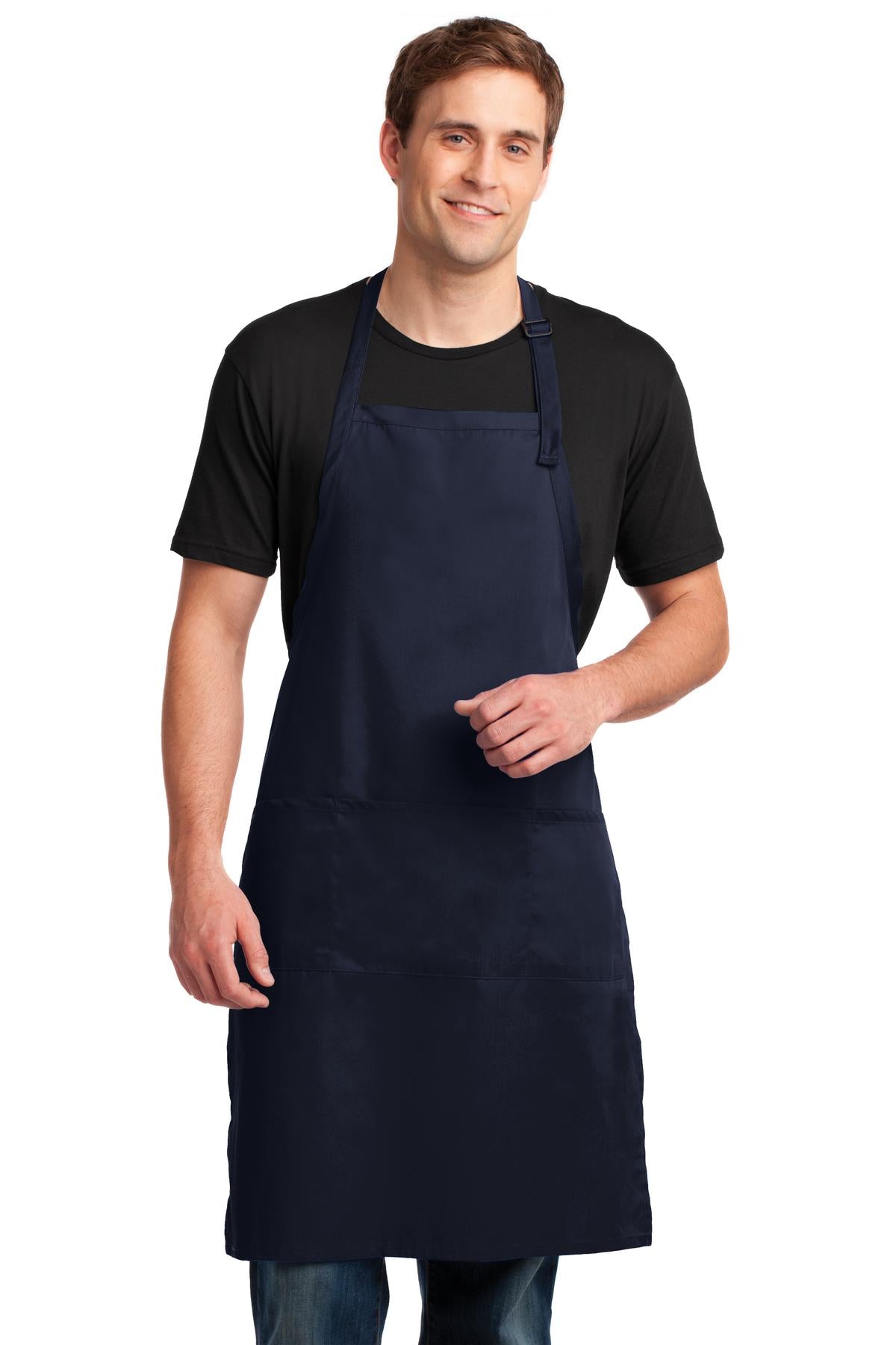 This extra-long apron offers protection from stains and wrin - Navy