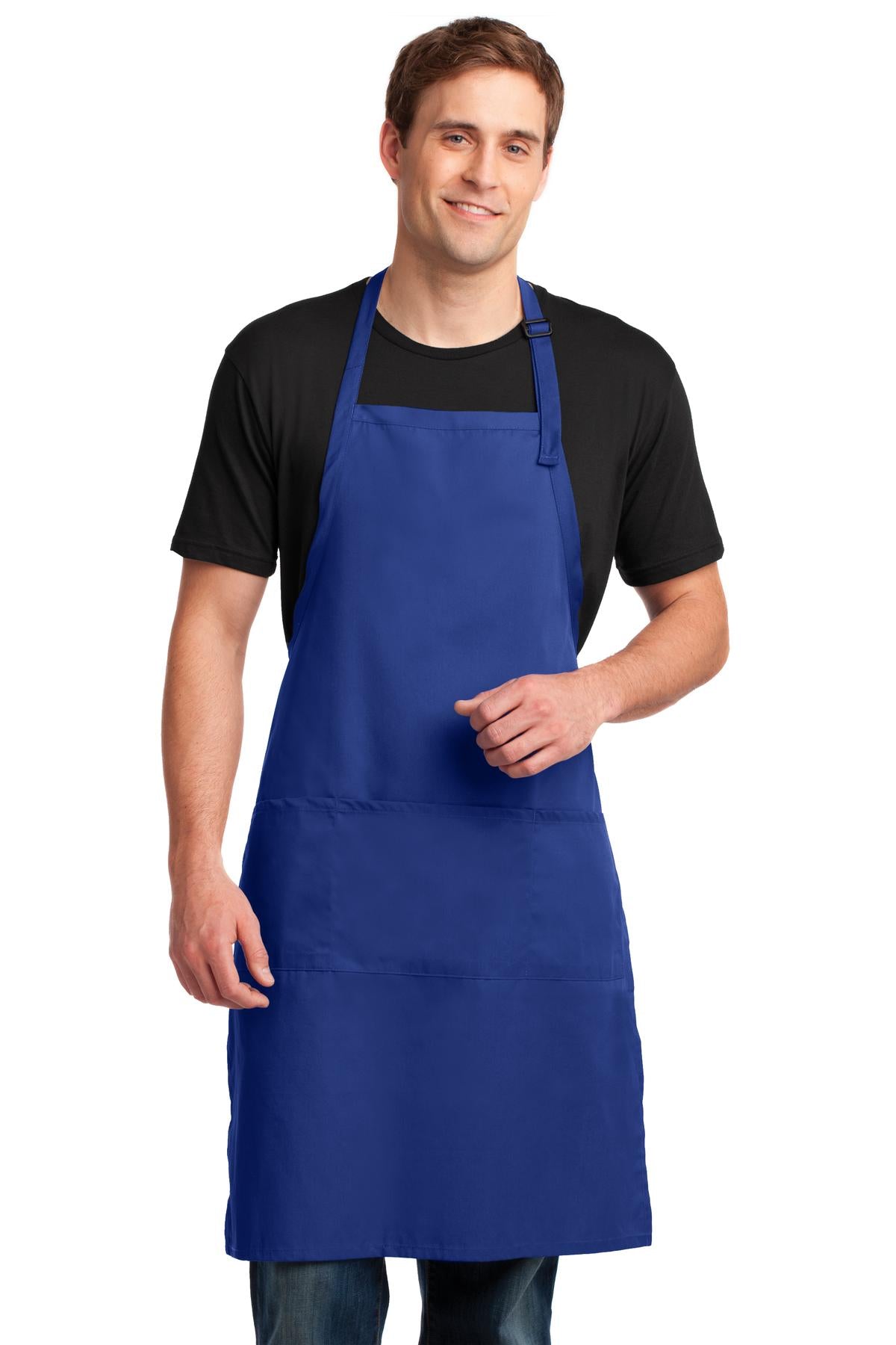 This extra-long apron offers protection from stains and wrin - Royal