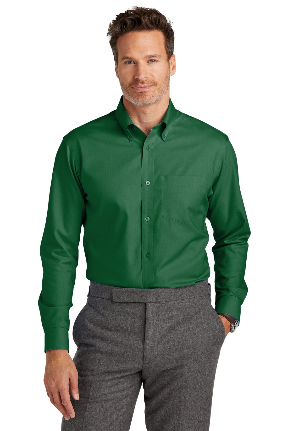 Brooks Brothers Wrinkle-Free Stretch Nailhead Shirt BB18002 – Logo Unlimited
