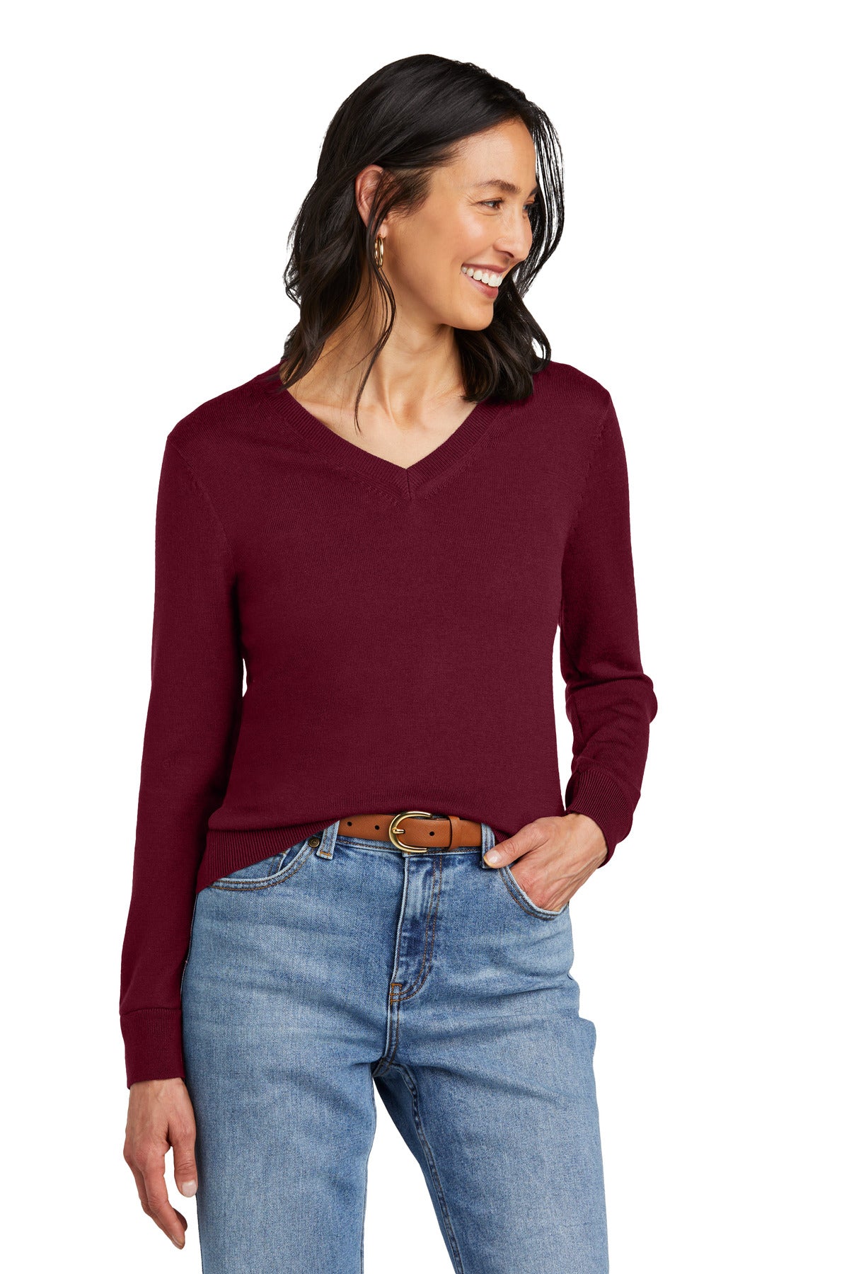 Quality and craftsmanship meet timeless design in a V-neck s - Vintage Port
