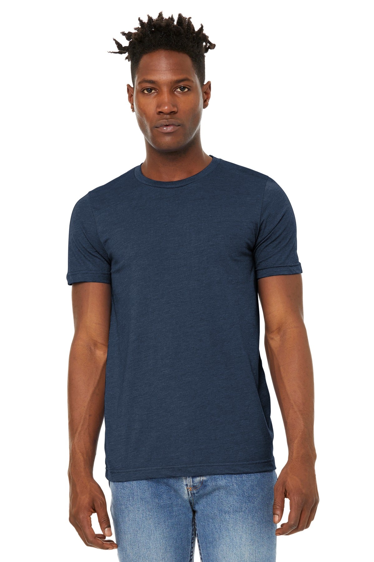 Retail fit Tear-away label Side seamed Shoulder taping 4.2-o - Heather Navy