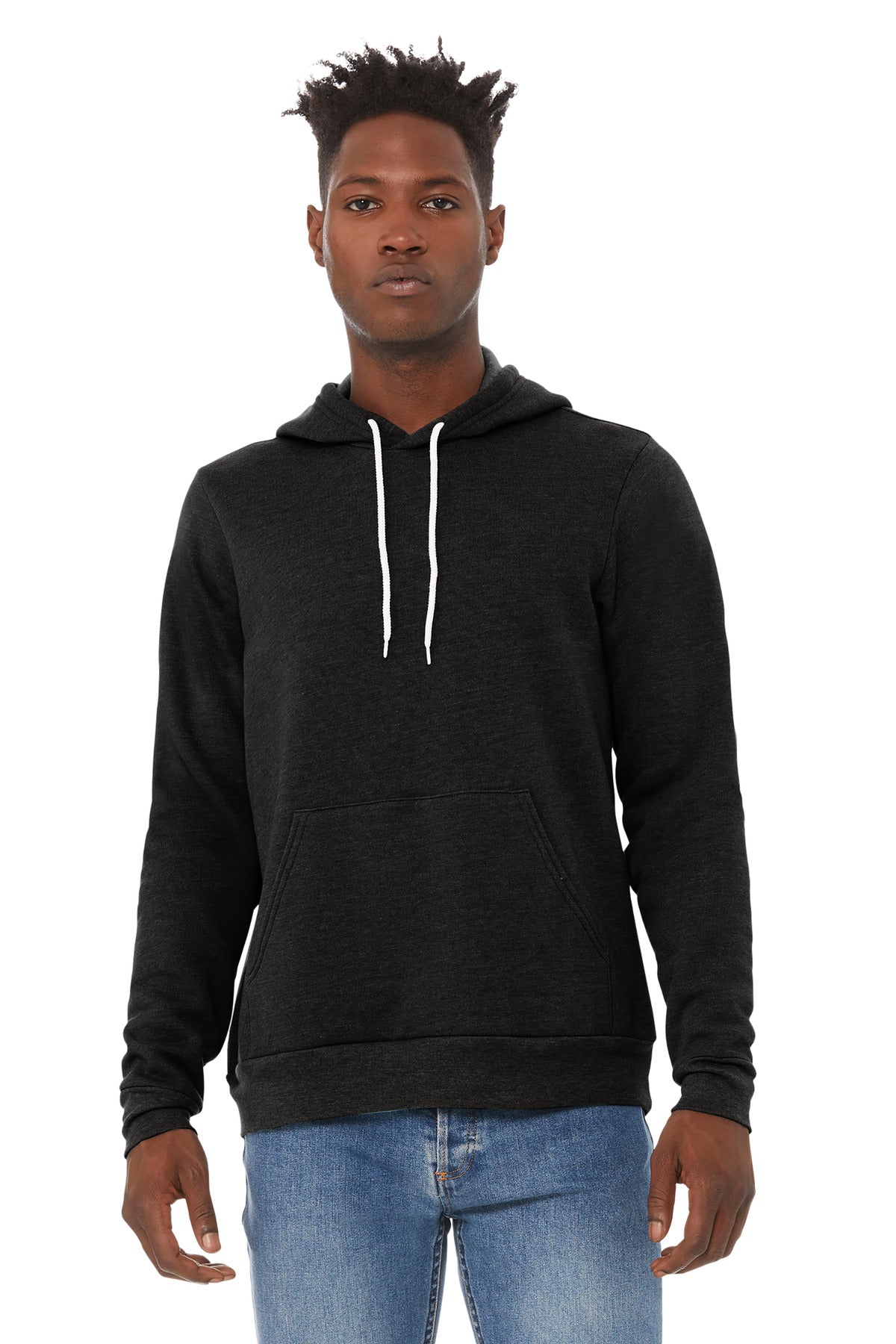Retail fit Tear-away label White drawcords Side seamed Kanga - Black Heather