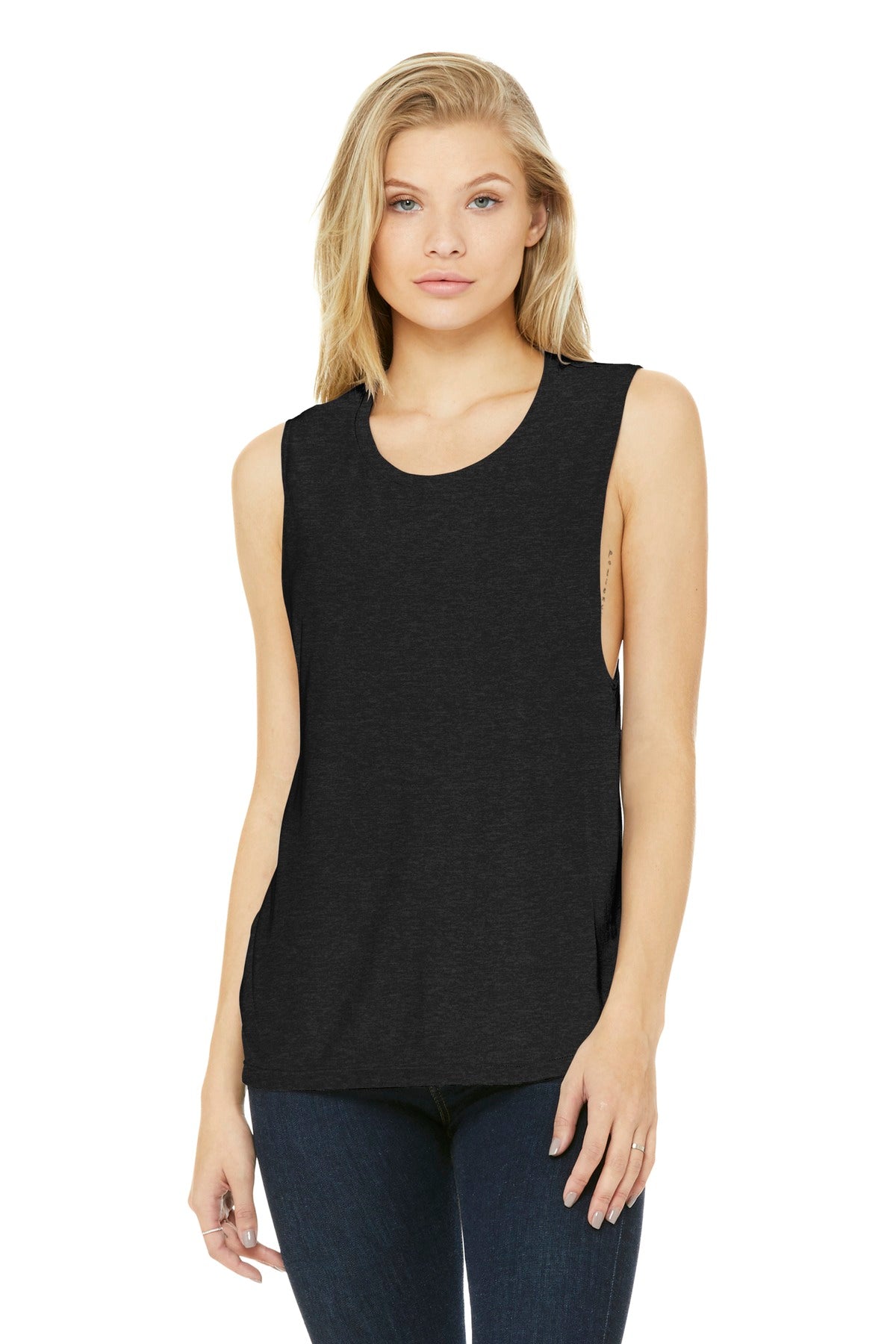 Bella Canvas Ladies' Flowy Scoop Muscle Tank - Soft Polyester-Viscose Blend, Drapey Fit - View #10