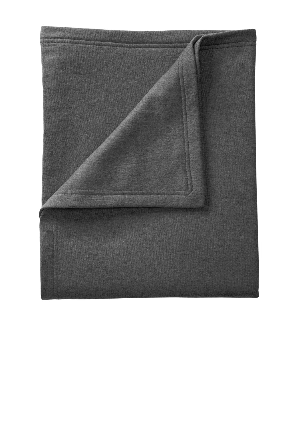 This classic fleece blanket is soft and warm and color-coord - Dark Heather Grey