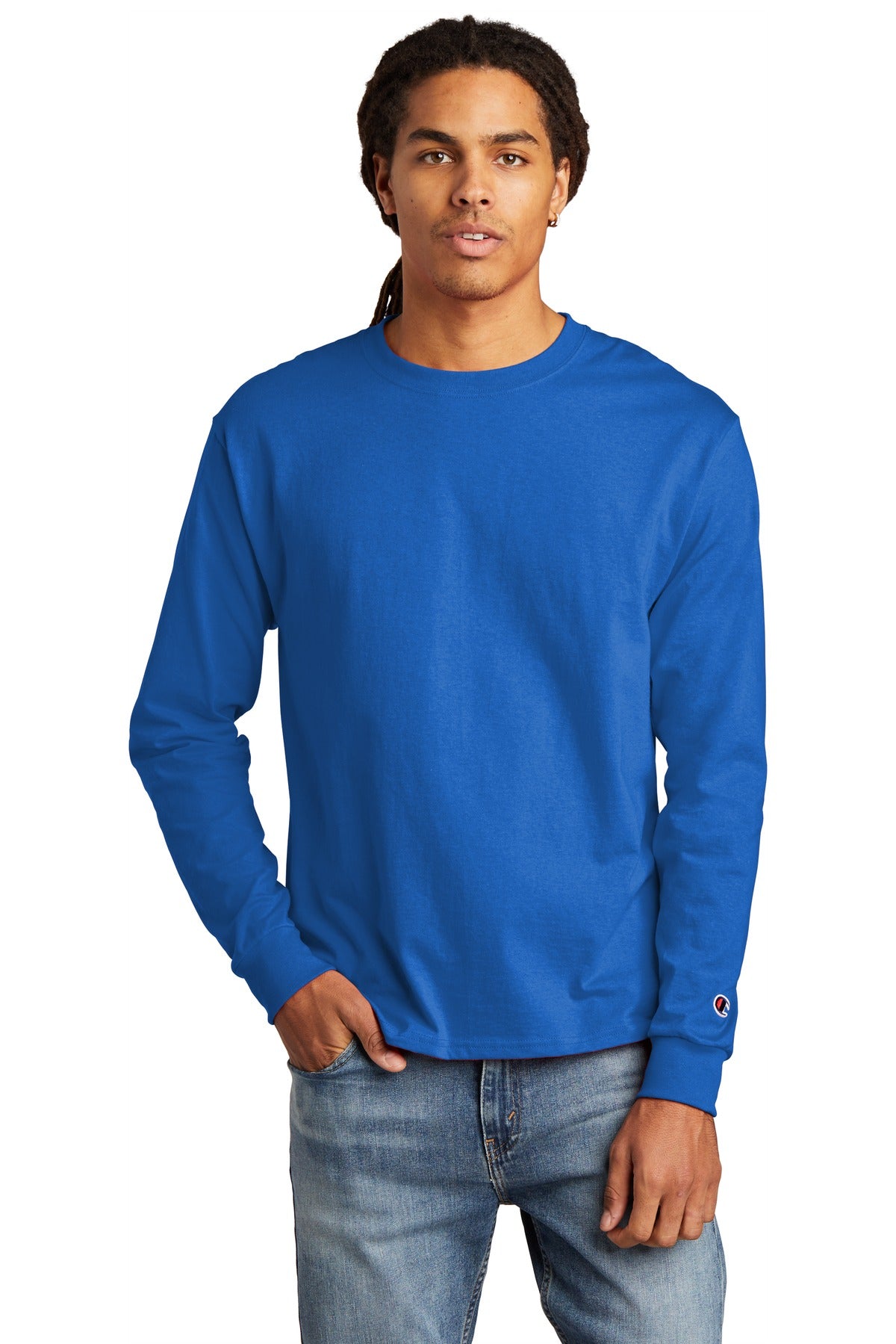 5.2-ounce 100% cotton 99/1 cotton/poly (Ash) 90/10 cotton/po - Athletic Royal
