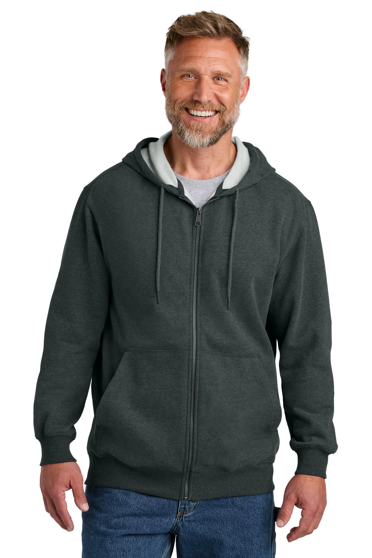 This work-ready hoodie balances durable strength with cotton - Charcoal Heather