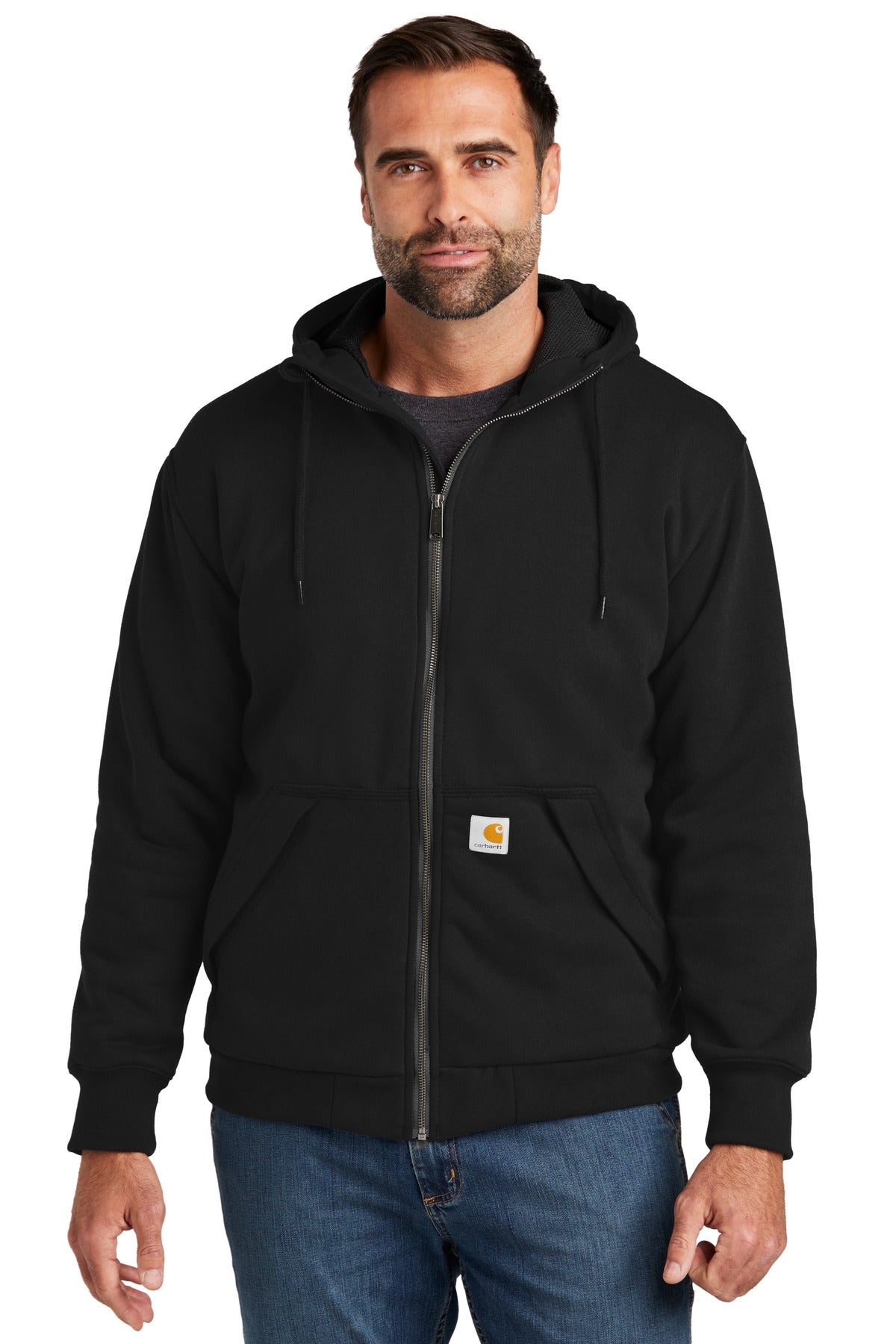 This rain-blocking hoodie is work-ready. 10.5-ounce 50/50 co - Black