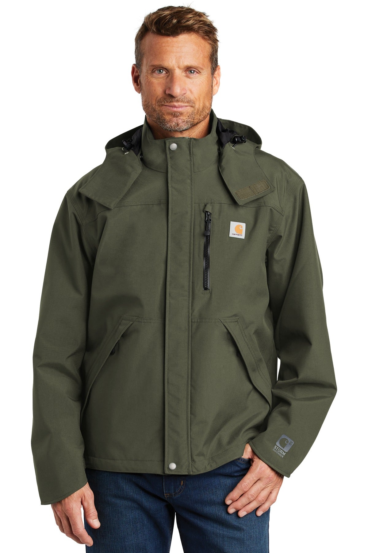 Carhartt's Shoreline Jacket is made of durable nylon with a - Olive