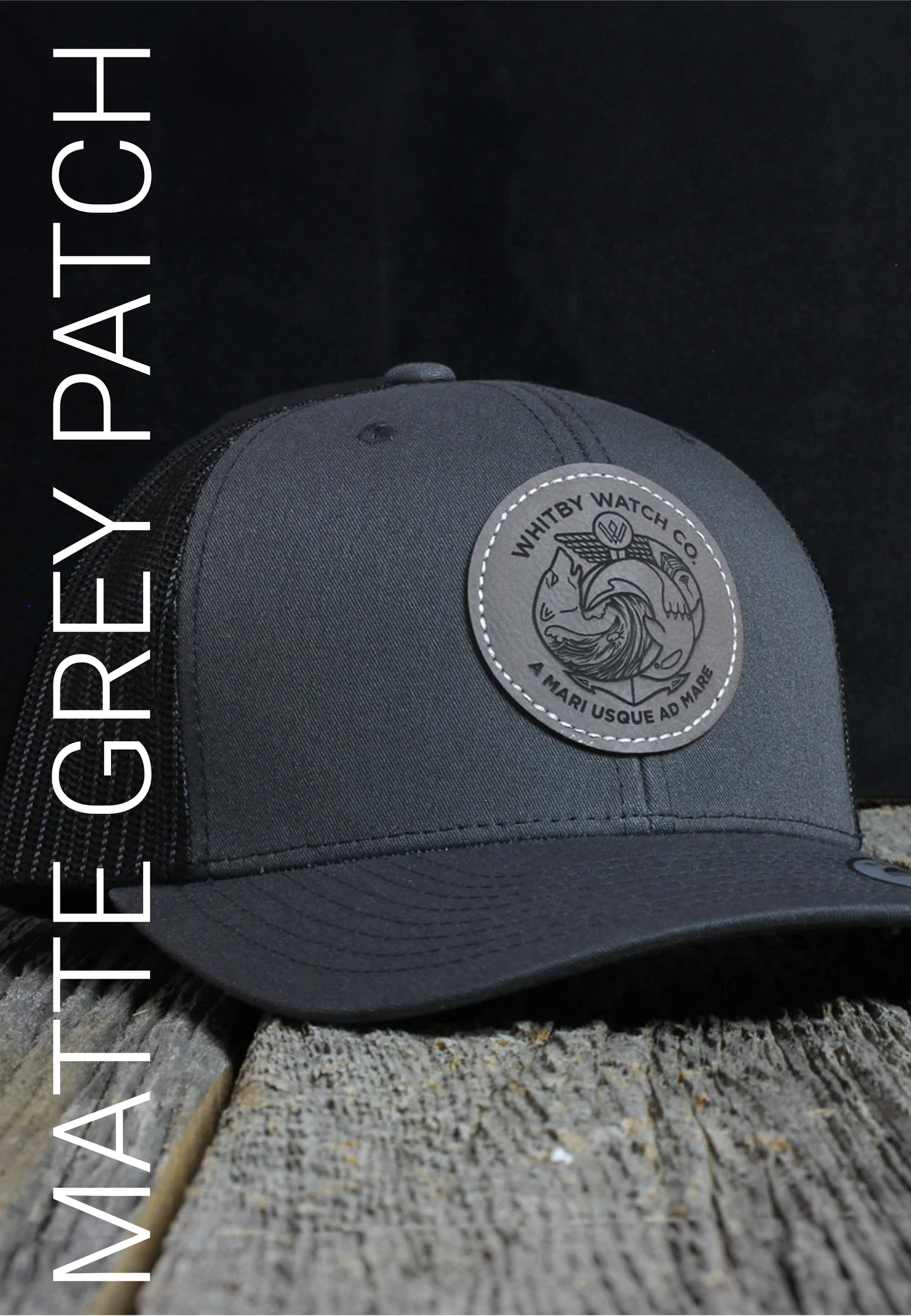 Patch Special - Laser Etched Leather Patch (Matte) on Trucker Hat