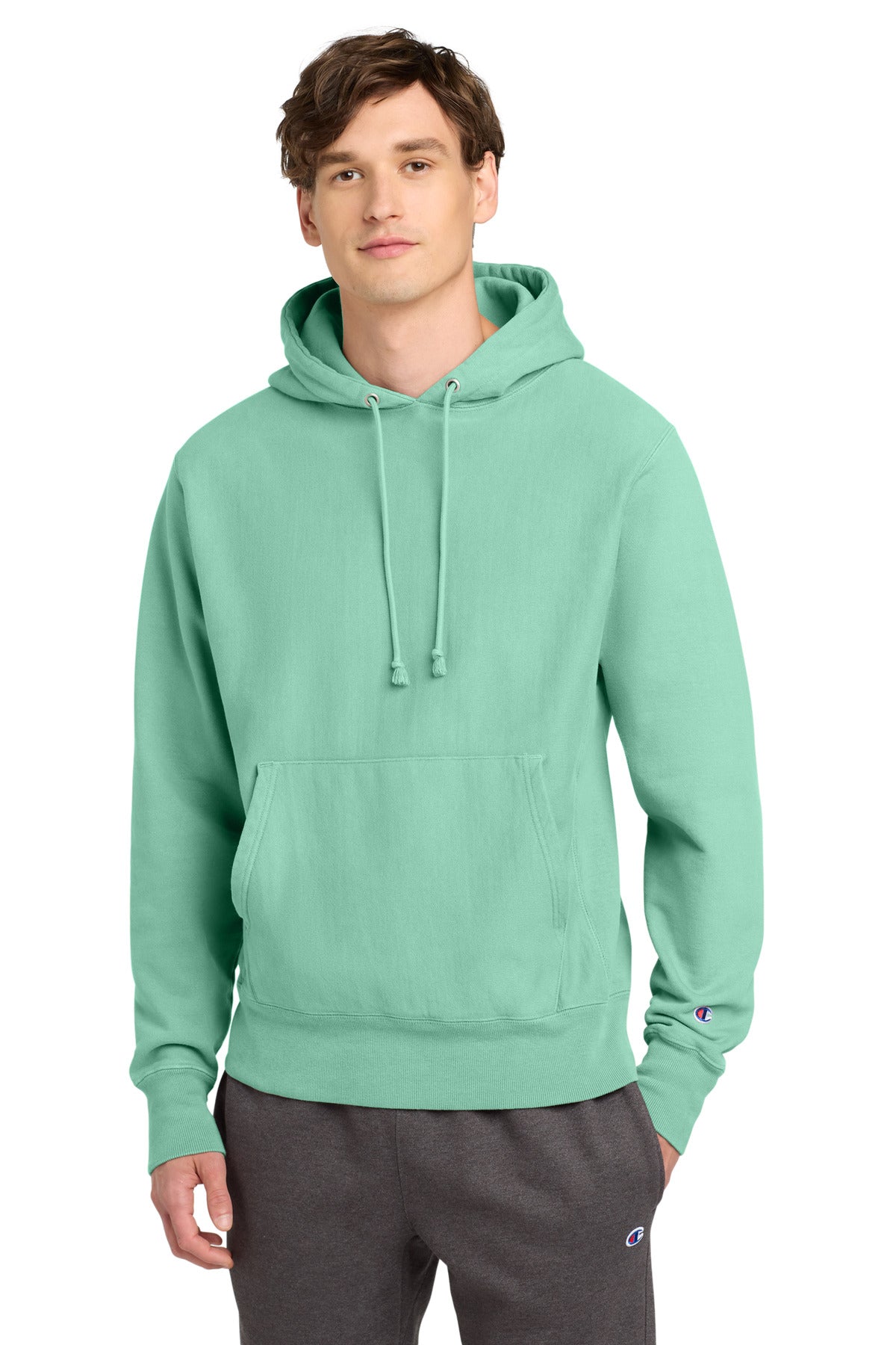 12-ounce 82/18 cotton/poly fleece Reverse Weave cross-grain - Pale Seafoam