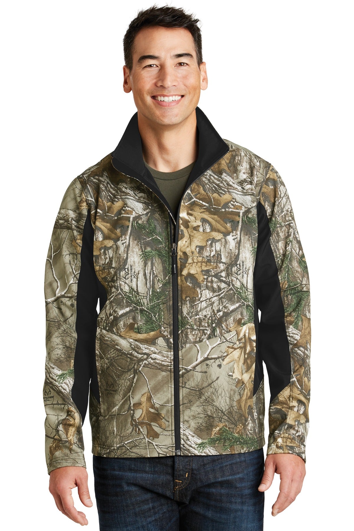 Realtree camo combined with side and sleeve colorblocking ma - Realtree Xtra/ Black