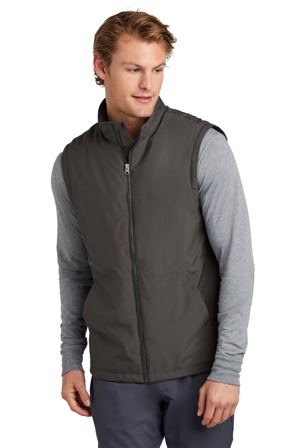 This insulated vest offers layerable warmth and water-resist - Graphite