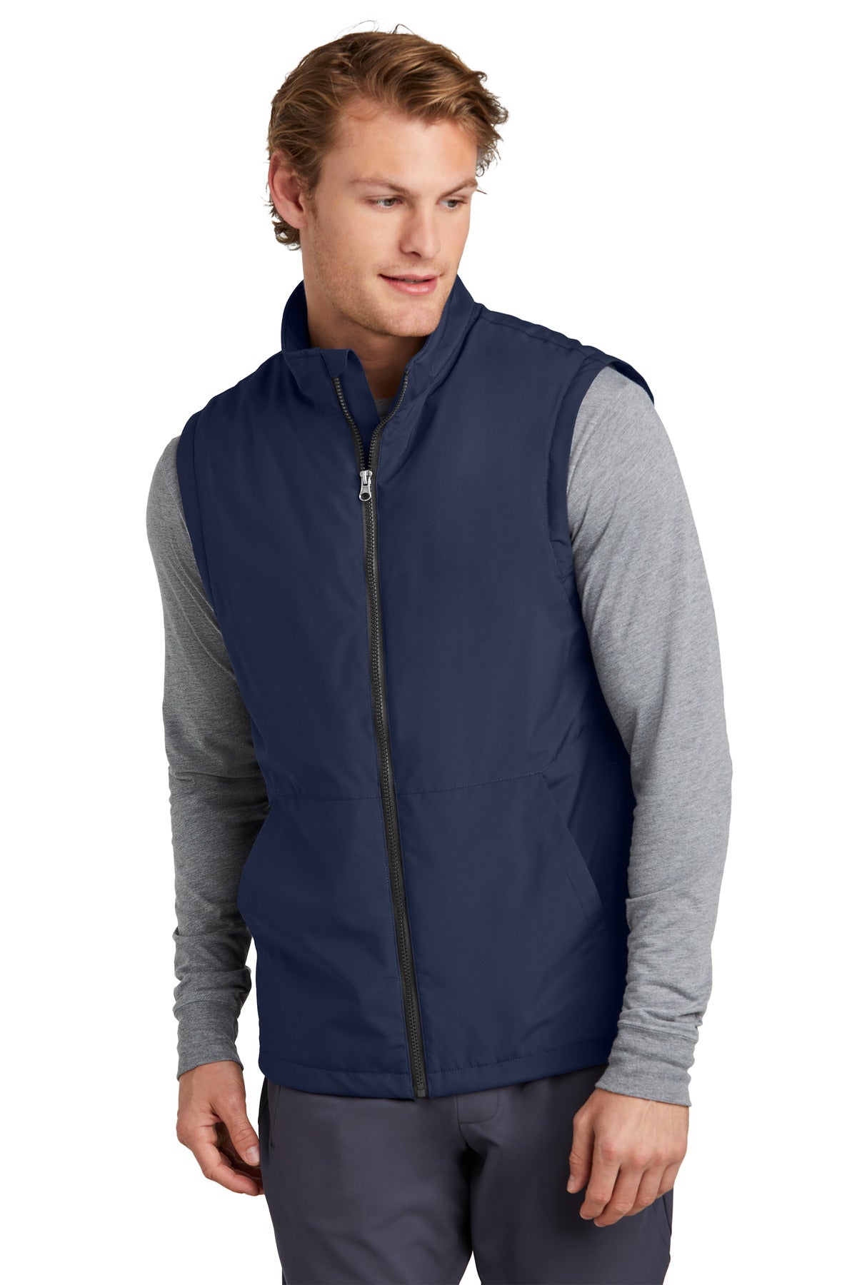 This insulated vest offers layerable warmth and water-resist - True Navy