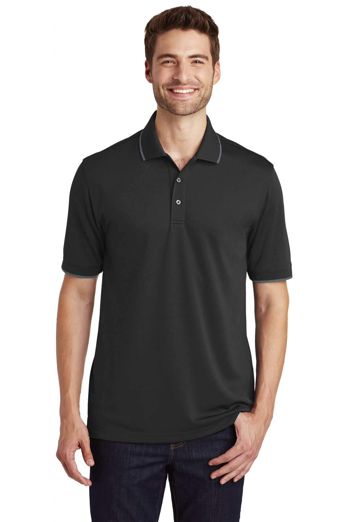 Tipping on the collar and cuffs gives our durable value-pric - Deep Black/ Graphite