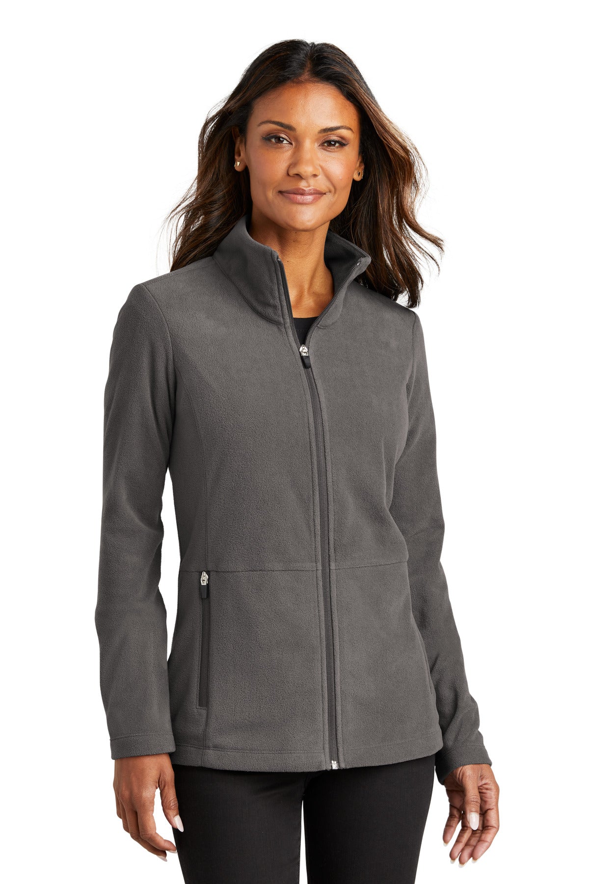 Soft lightweight and low-profile this anti-pill microfleece - Pewter