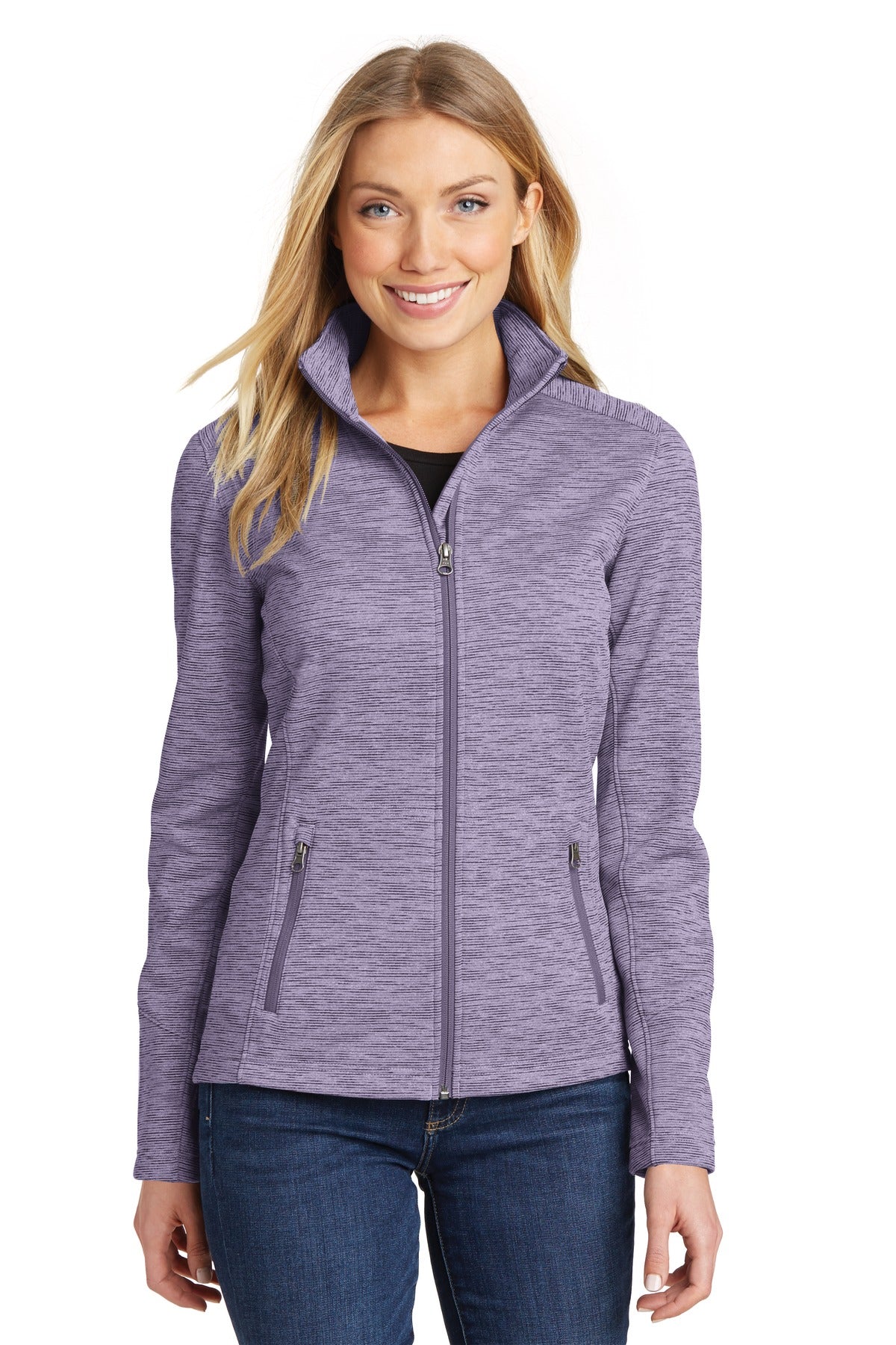 A digital stripe gives this jacket an ultramodern look that - Purple