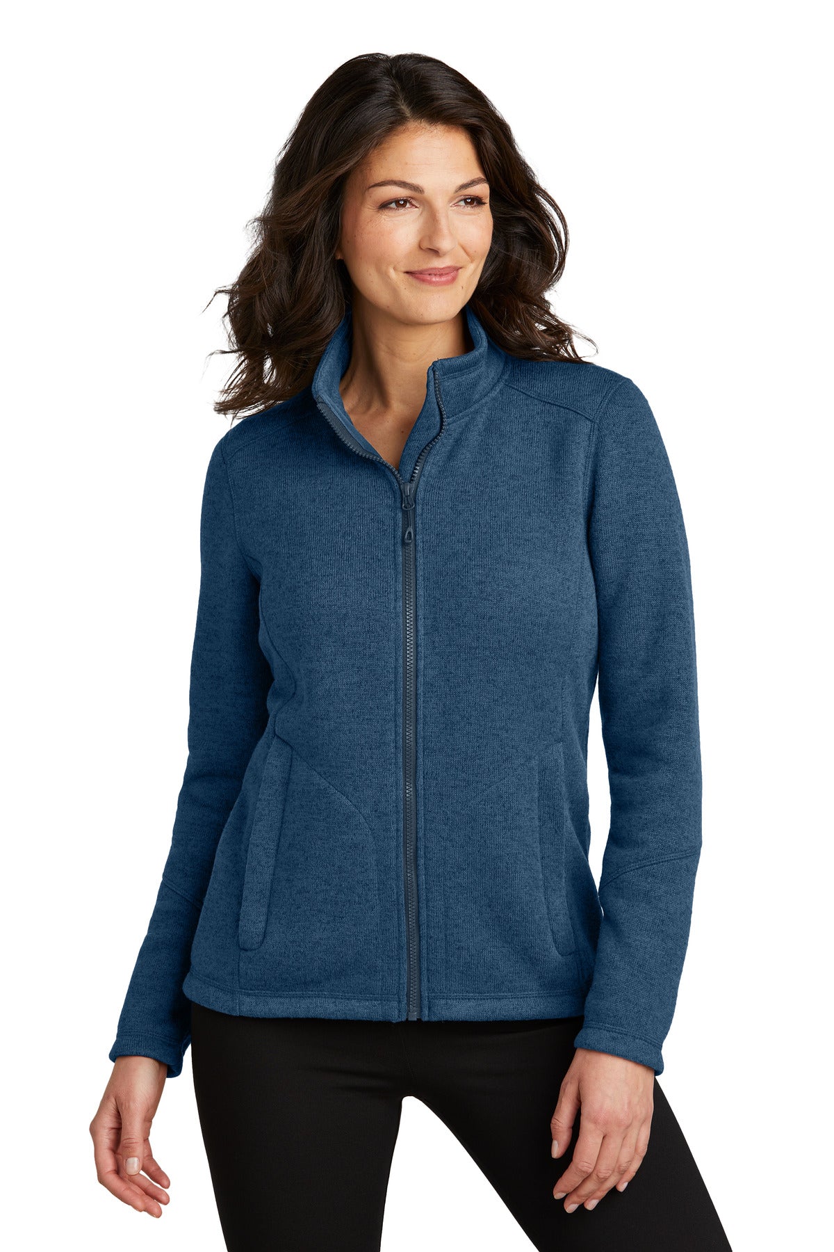 With a subtle heathered pattern our Arc Sweater Fleece combi - Insignia Blue Heather