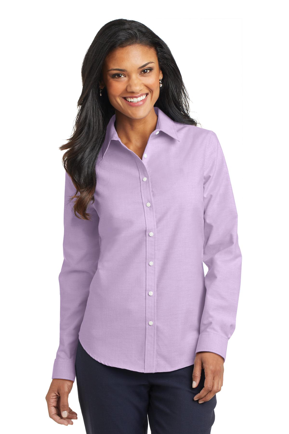 Look your best in a tried-and-true oxford that performs. Des - Soft Purple