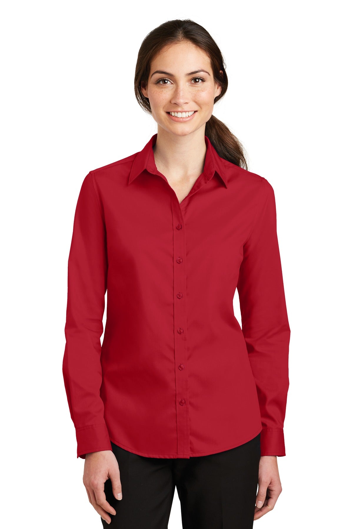 A heavy hitter in performance our SuperPro Twill Shirt easil - Rich Red