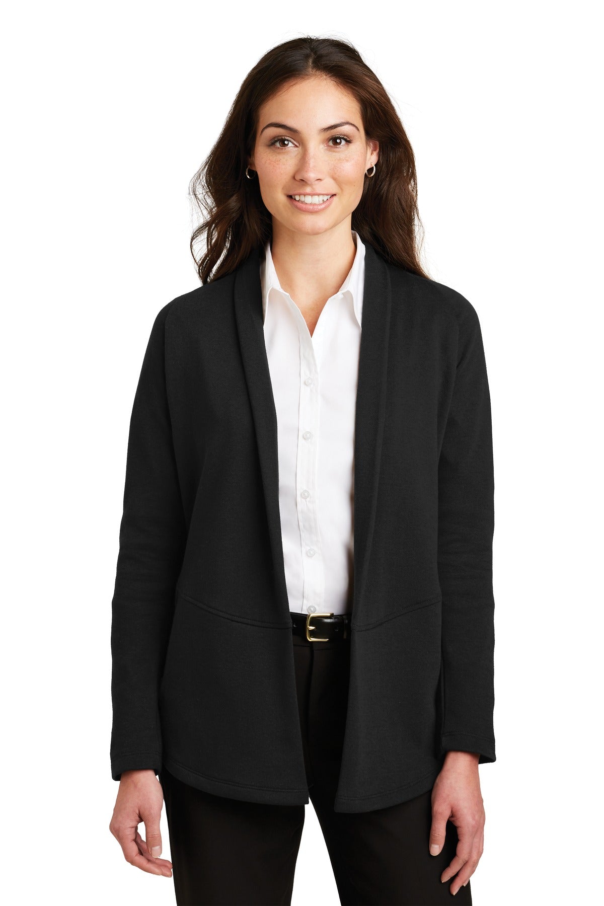 Port Authority® Women's Interl-Deep Black/ Charcoal Heather