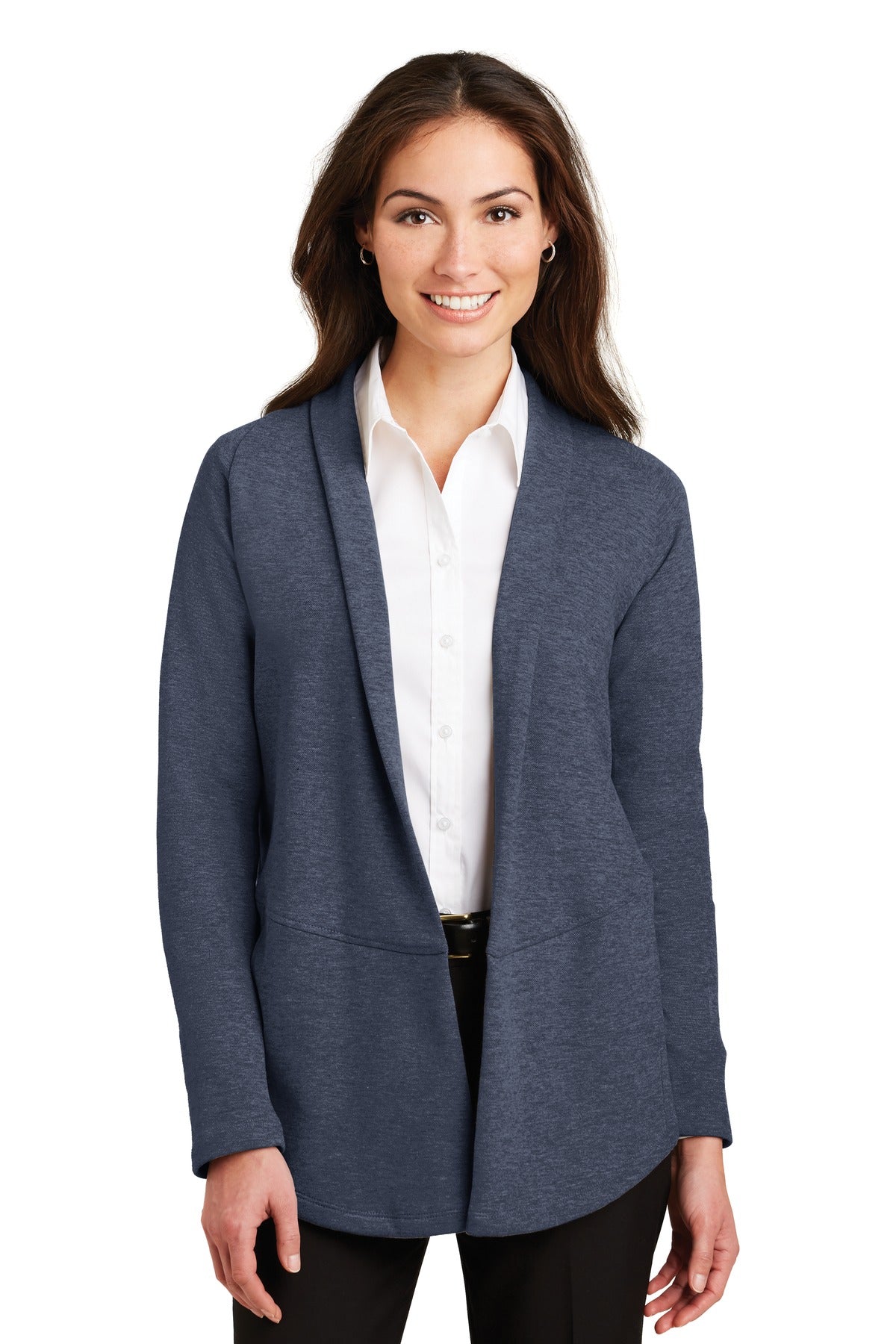 Port Authority® Women's Interl-Estate Blue Heather/ Charcoal Heather