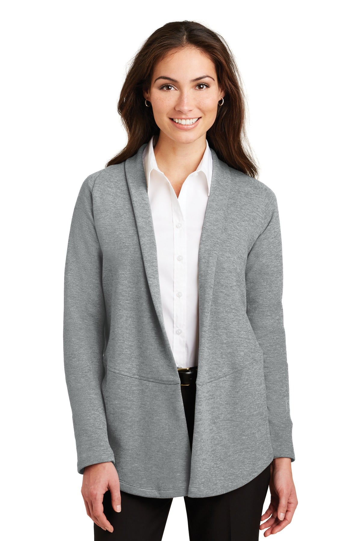 Port Authority® Women's Interl-Medium Heather Grey/ Charcoal Heather