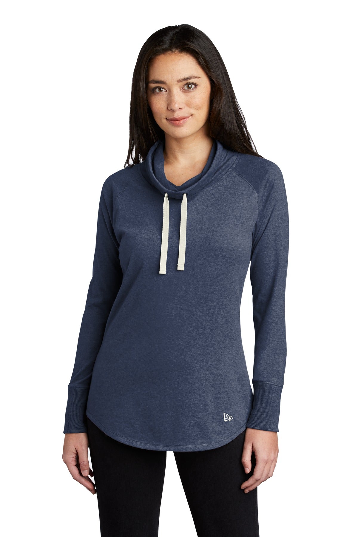 A longer tunic length a cowl neck and unbelievable softness - True Navy Heather