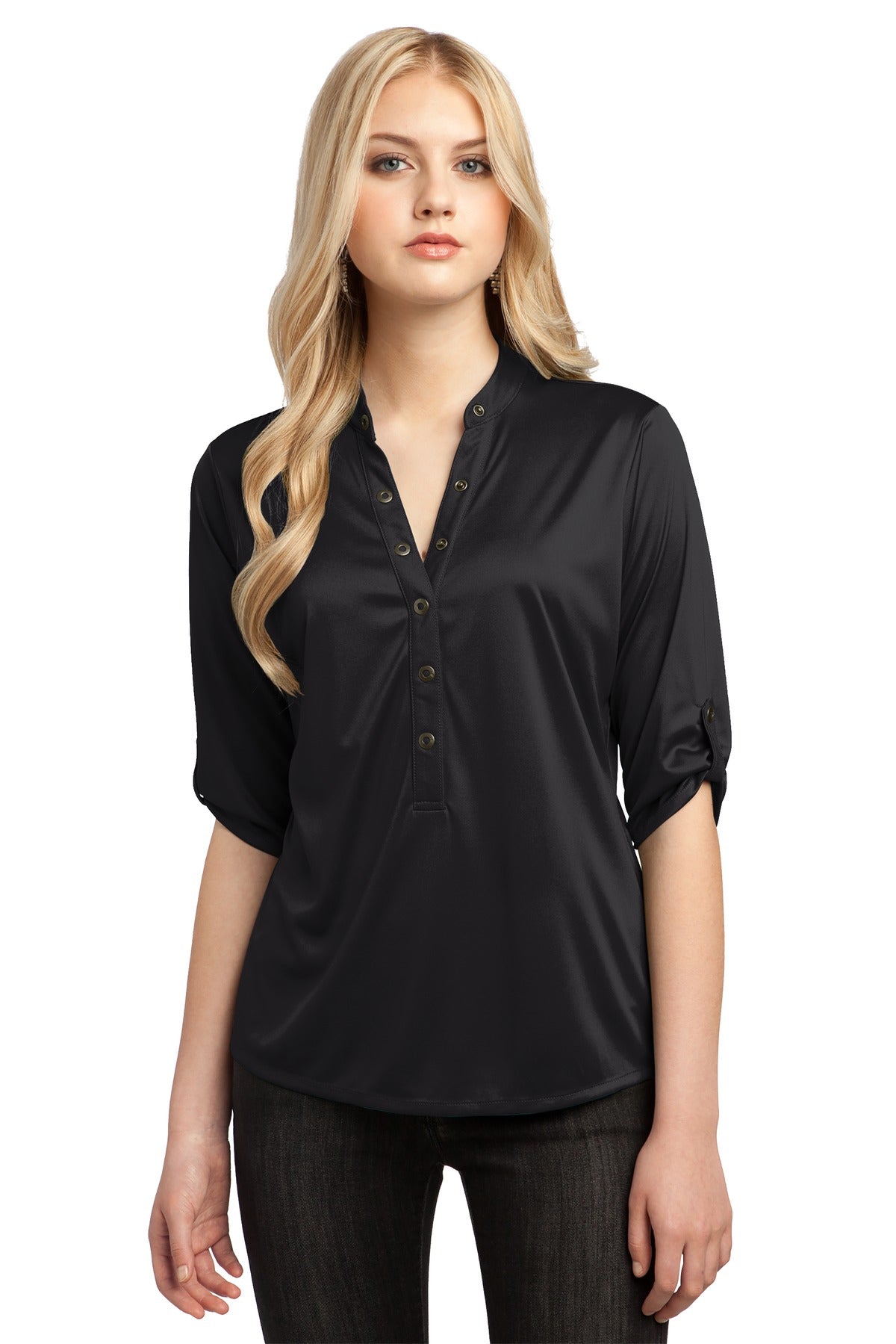 With its 3/4 sleeves and unique sleeve tabs you'll have a cr - Blacktop