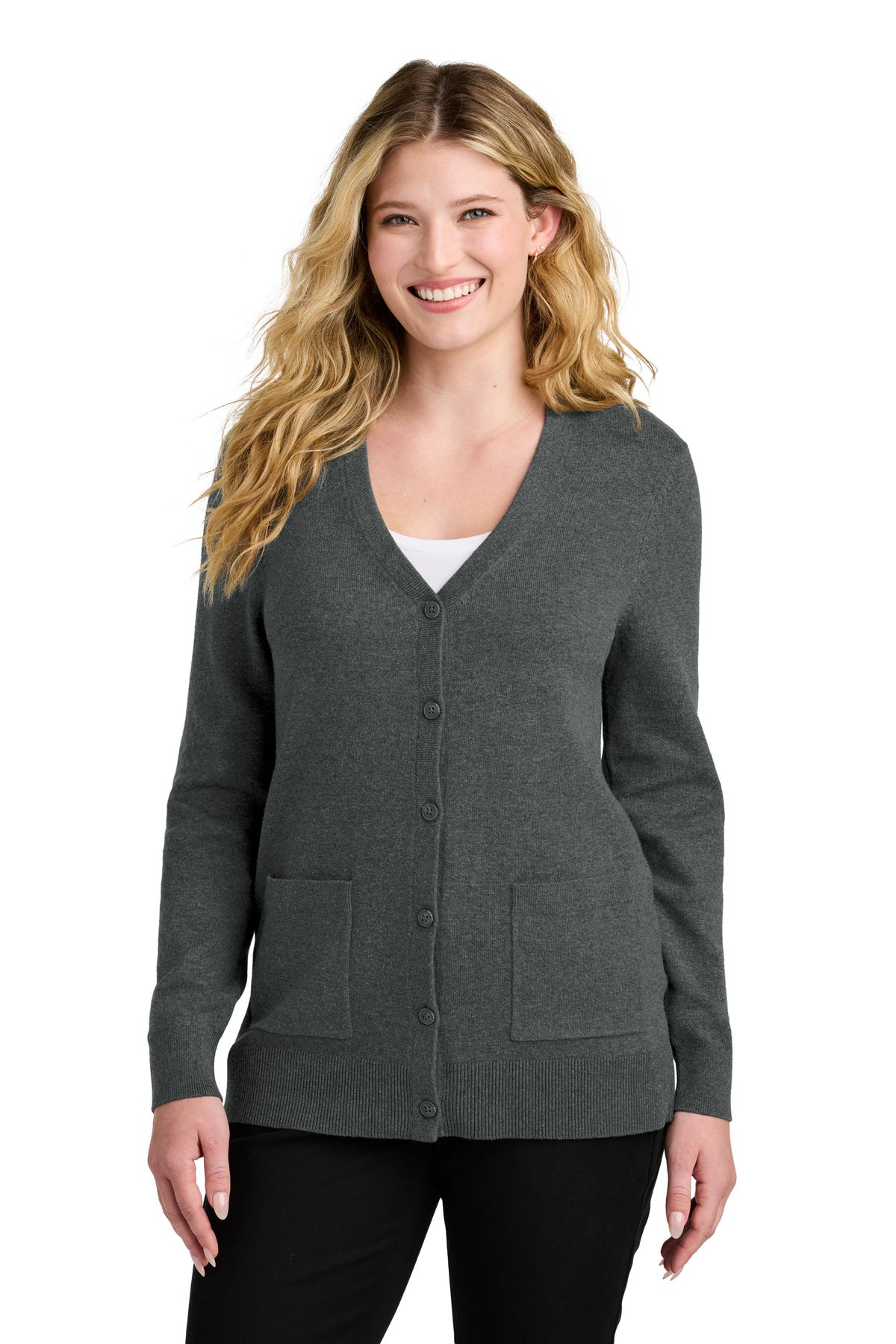 Port Authority® Women's Easy C-Charcoal Heather